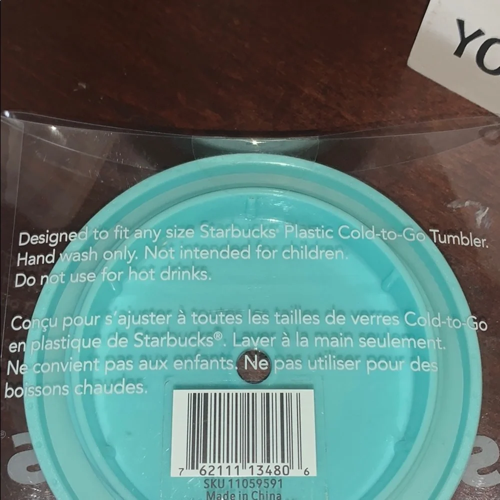 Starbucks all replacement lid teal & red circles NWT